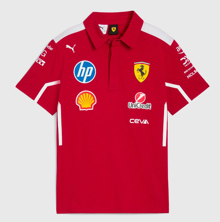 CAMISETA SCUDERIA FERRARI POLO TEAM MASCULINA 2025