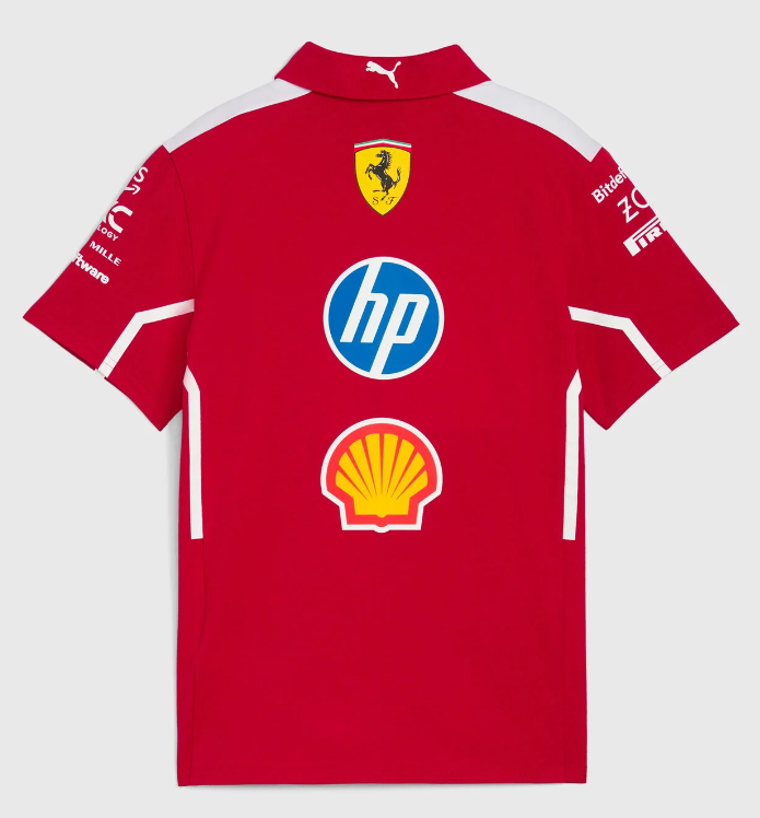 CAMISETA SCUDERIA FERRARI POLO TEAM MASCULINA 2025