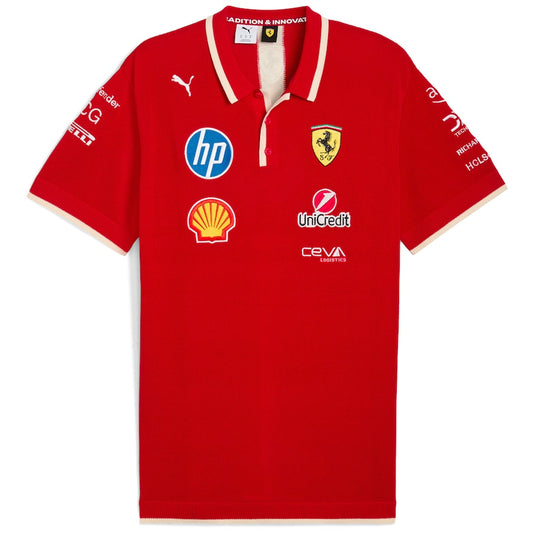 CAMISETA SCUDERIA FERRARI POLO TEAM MASCULINA 2025